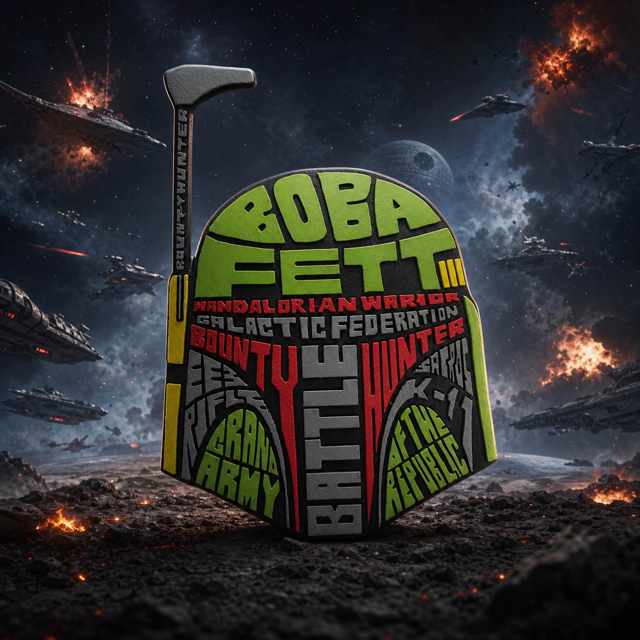 Casco Boba Fett - Caligrama