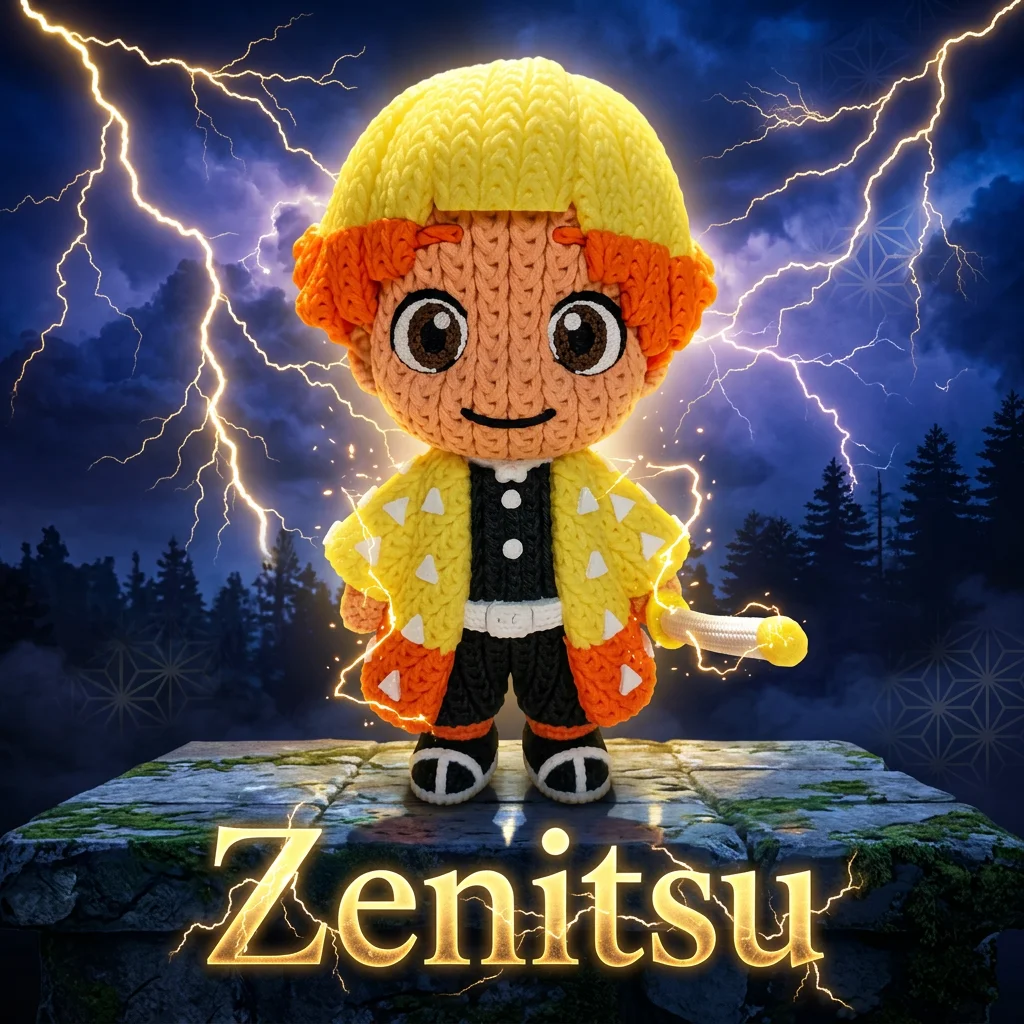 Zenitsu Agatsuma - Demon Slayer  - Estilo crochet