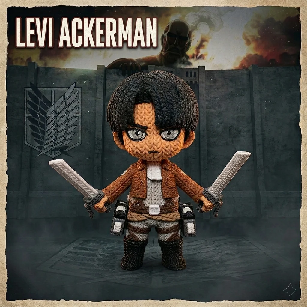 Levi Ackerman - Attack on Titan - Estilo crochet